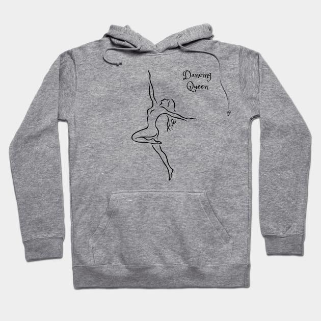 Dancing queen line art. Dancing girl minimalist design. Hoodie by PAULsPRINT